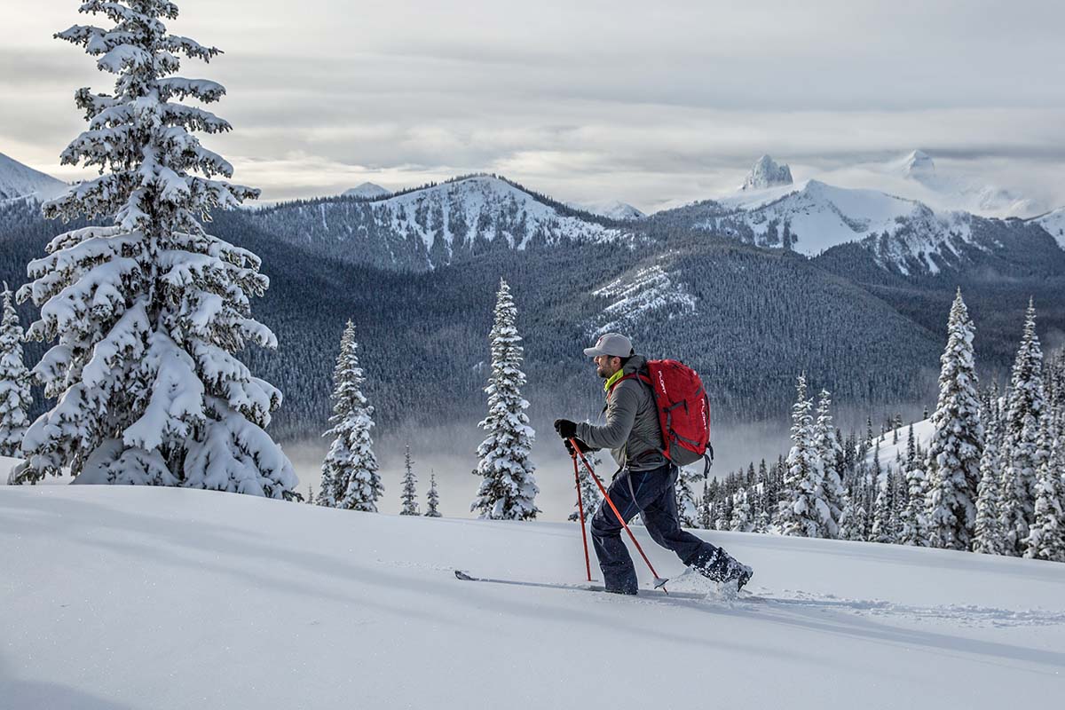 Powder skis (skinning in backcountry)